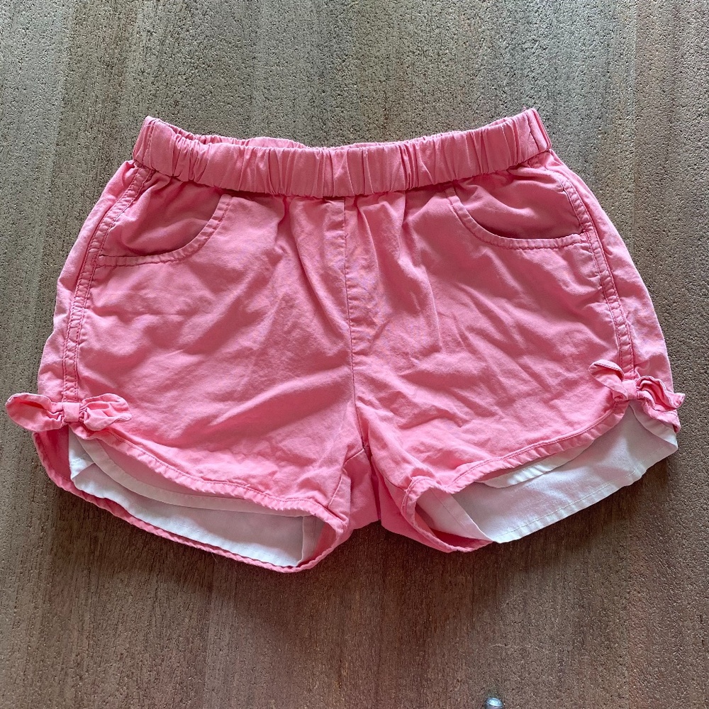 Hanna Andersson Bow Pink Shorts Size 6/7 -ff5